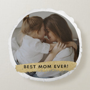 Coussins Ronds Meilleure maman jamais - Photo Fête des Mères Cous