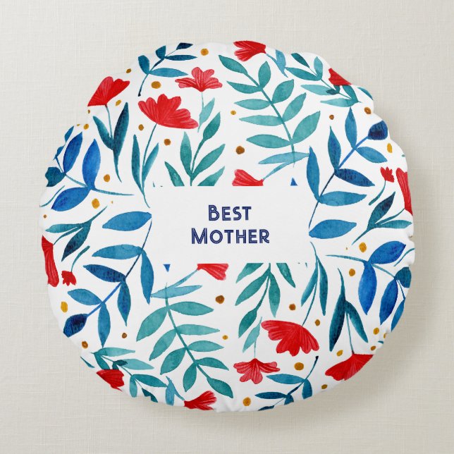 Coussins Ronds Meilleure mère Jardin magique Fête des Mères (Devant)