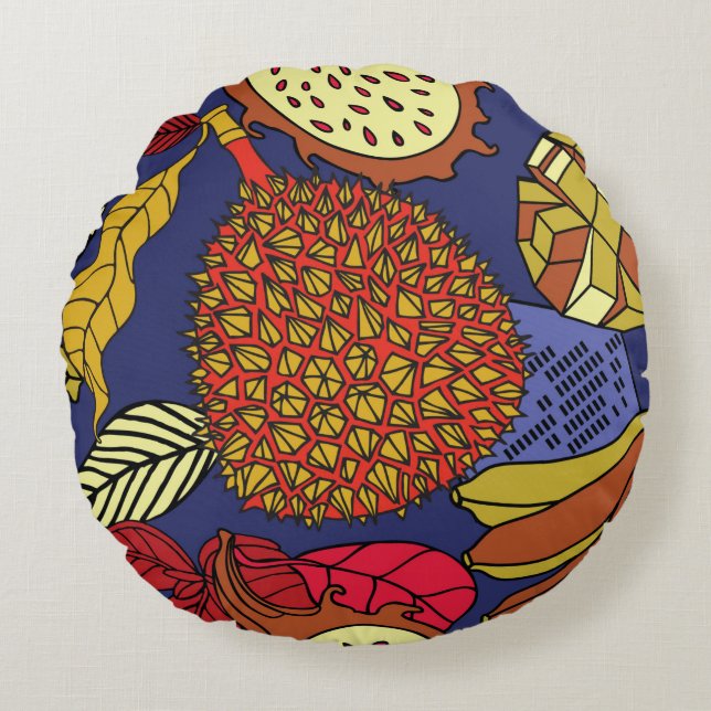 Coussins Ronds Mélange exotique de fruits tropicaux. Natur floral (Devant)