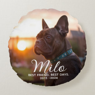 Coussins Ronds Mémorial personnalisé pour chien