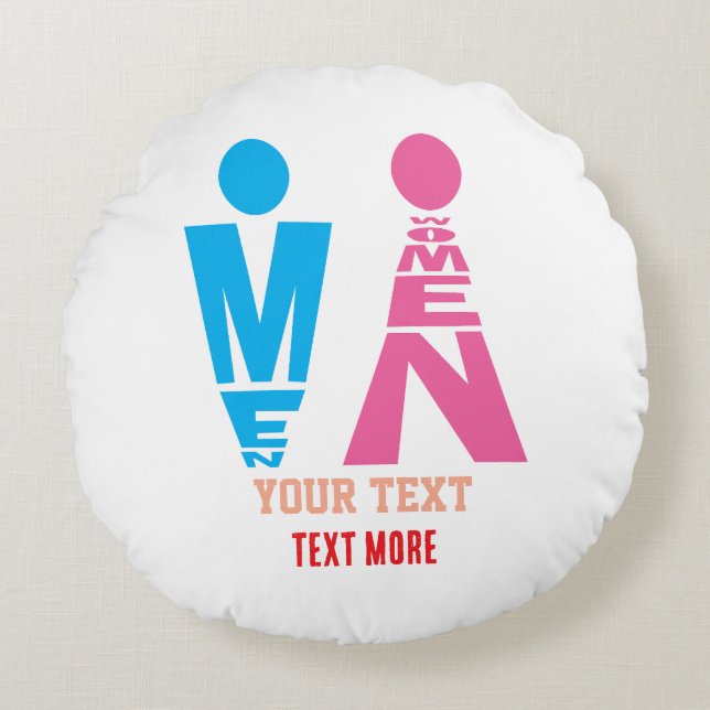 Coussins Ronds Men and Women Typography Icon Design (Devant)