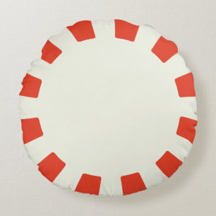Coussins Ronds Menthe blanche et rouge