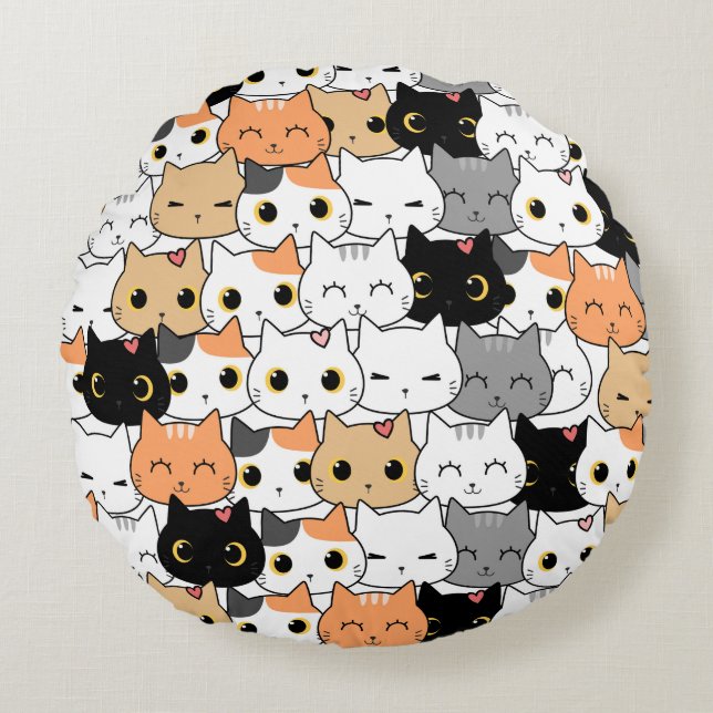 Coussins Ronds Meow (Devant)