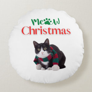 COUSSINS RONDS MEOW CHRISTMAS CAT