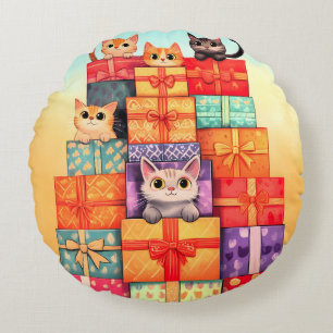 Coussins Ronds Meow Gift Birthday Tower