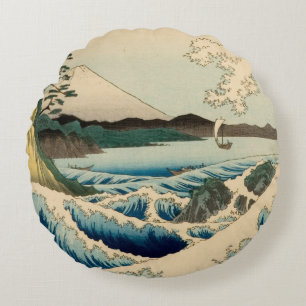 Coussins Ronds Mer japonaise de Satta Hiroshige Art