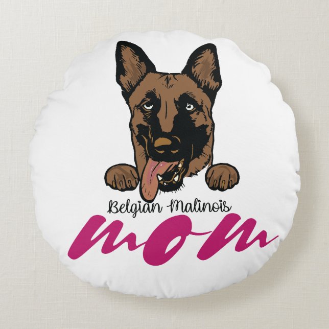 Coussins Ronds mère malinoise belge (Devant)