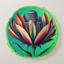 Coussins Ronds Microphone en fleurs