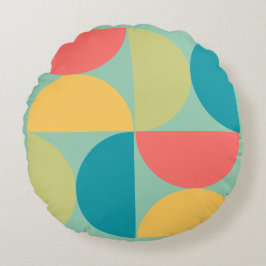 Coussins Ronds Mid Century Moderne Bitsweet moutarde et olive