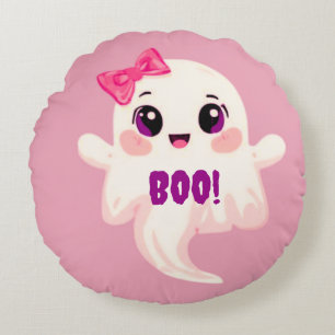 Coussins Ronds Mignon Boo de fille ! Fantôme