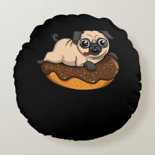 Coussins Ronds Mignonne Chien Carlin équitation Donut Funny Anima
