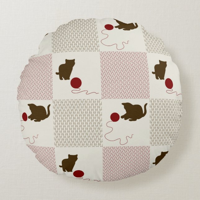 Coussins Ronds Milieux de chatons (Devant)