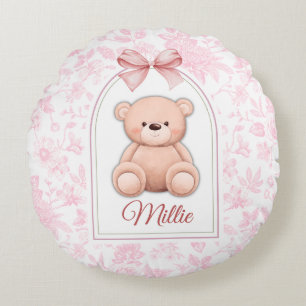 Coussins Ronds Millie   Conception personnalisée d'ours en peluch