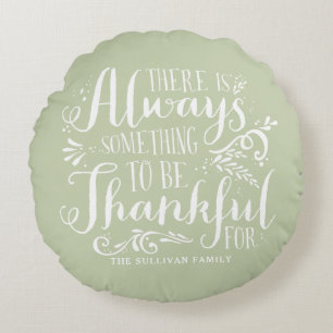 Coussins Ronds Mint Green toujours remercier Citation Thanksgivin