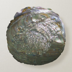 Coussins Ronds Miroiter le coquillage d'ormeau, belle nature