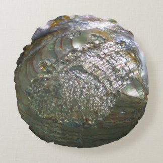 Coussins Ronds Miroiter le coquillage d'ormeau, belle nature