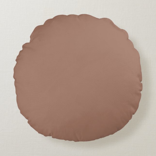 Coussins Ronds Mocha Mousse Brown couleur solide (Devant)