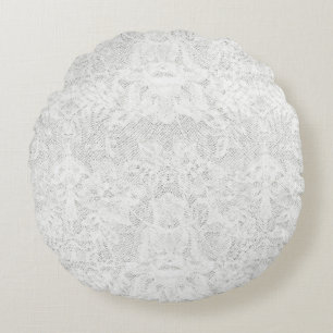 Coussins Ronds Modèle - arrière - plan blanc de dentelle