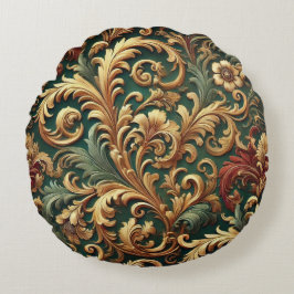 Coussins Ronds Modèle Floral Baroque Royal