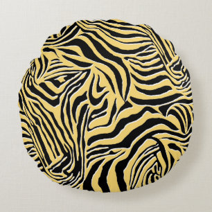 Coussins Ronds Modèle zèbre sans couture, animal. Papier peint, a