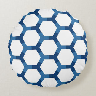 Coussins Ronds Modern Geometric Hexagon Pattern