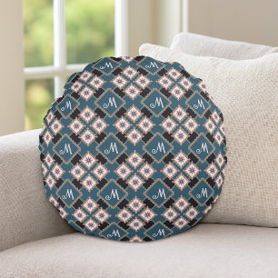 Coussins Ronds Moderne Chic géométrique Motif de monographie flor