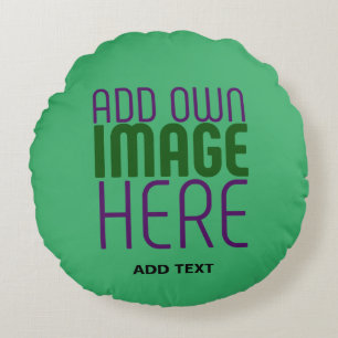 COUSSINS RONDS MODERNE ÉDITABLE EMERALD GREEN IMAGE MODÈLE TEXTE