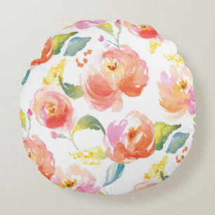 Coussins Ronds Moderne Monogramme Floral