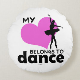 Coussins Ronds Mon coeur appartient à la danse