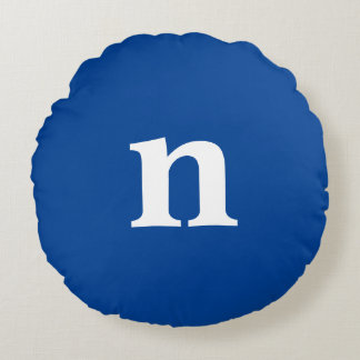 Coussins Ronds Monogramme bleu