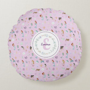 Coussins Ronds Monogramme de sirènes lunaires