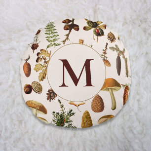Coussins Ronds Monogramme Vintage Pine Forest Trésors Motif
