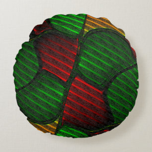 Coussins Ronds montage d'images Abstraites ? Bande, rouge, vert, 