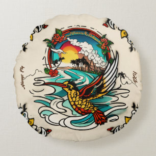 Coussins Ronds Monterey Tattoo Design : un symbole de force -