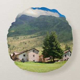 Coussins Ronds Monts alpes villagealpes, beauté, bâtiment, pays,