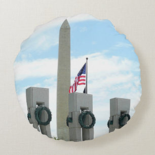 Coussins Ronds Monument à Washington et mémorial 2ÈME GUERRE MOND