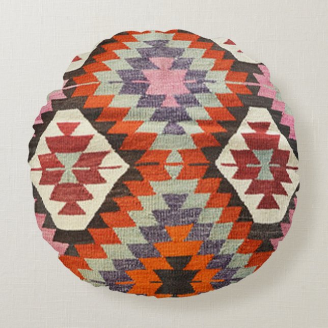 Coussins Ronds Moquette orientale Perse turque Kilim (Devant)