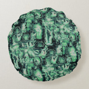 Coussins Ronds Mosaïque d'image abstraite rustique sculptée dans 