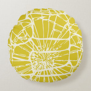 Coussins Ronds Mosaïque naturelle Moutarde jaune