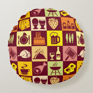 Coussins Ronds Motif 2 de nourriture