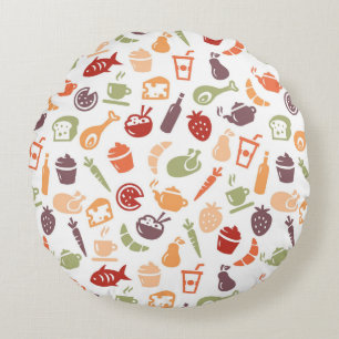 Coussins Ronds Motif 3 de nourriture