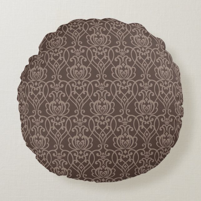 Coussins Ronds Motif 6 de damassé (Devant)
