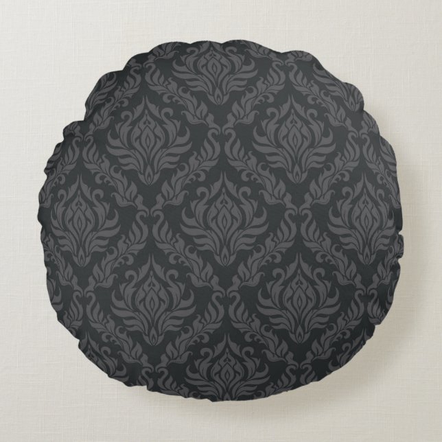Coussins Ronds Motif 6 de damassé (Devant)