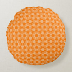 Coussins Ronds Motif à carreaux abstrait orange