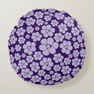 Coussins Ronds Motif à fleurs - violet