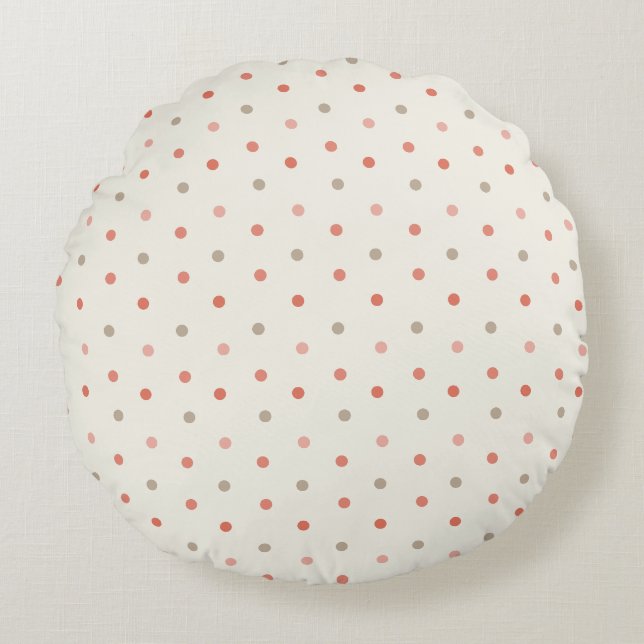 Coussins Ronds Motif à pois bébé dans des tons chauds (Devant)