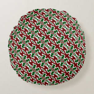 Coussins Ronds Motif à rayures de Noël rétro ondulé tripant