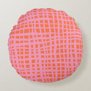 Coussins Ronds Motif Abstrait de grille rétroactive