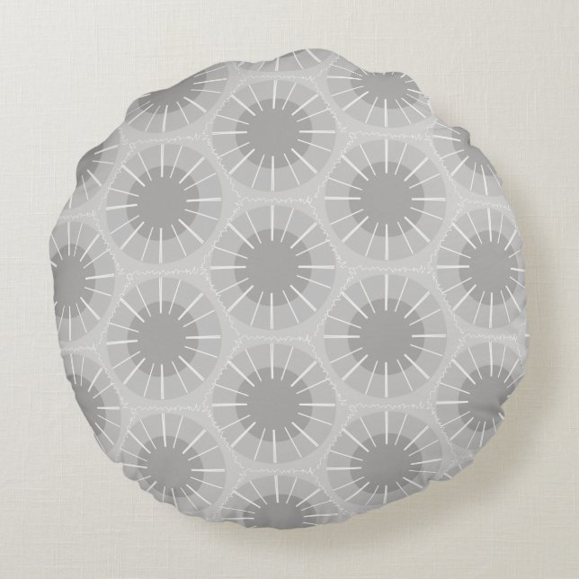 Coussins Ronds Motif Abstrait d'une pierre Petoskey du Michigan (Dos)