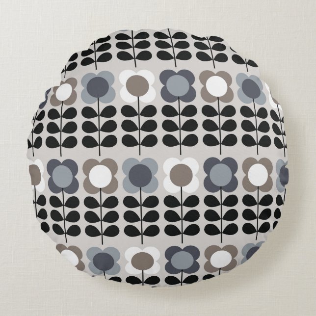 Coussins Ronds motif Abstrait fleuri sans couture. Style nordique (Devant)